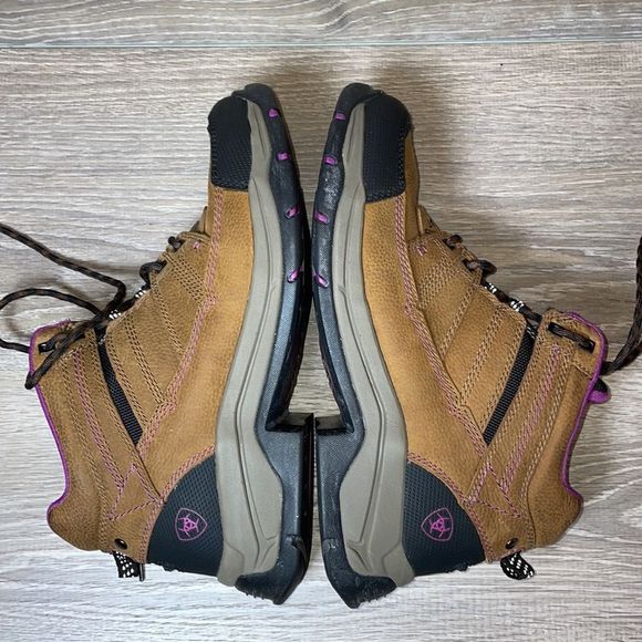 Ariat Terrain Pro H20 Women’s Size 9.5B Purple Brown Leather Trail Hiking Boot - Picture 10 of 12
